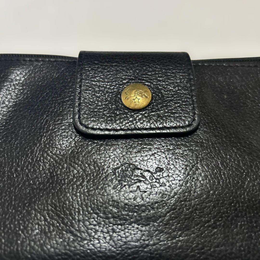 大幅値下げ！美品　イルビソンテ　ブラックレザー長財布 ボタン留め