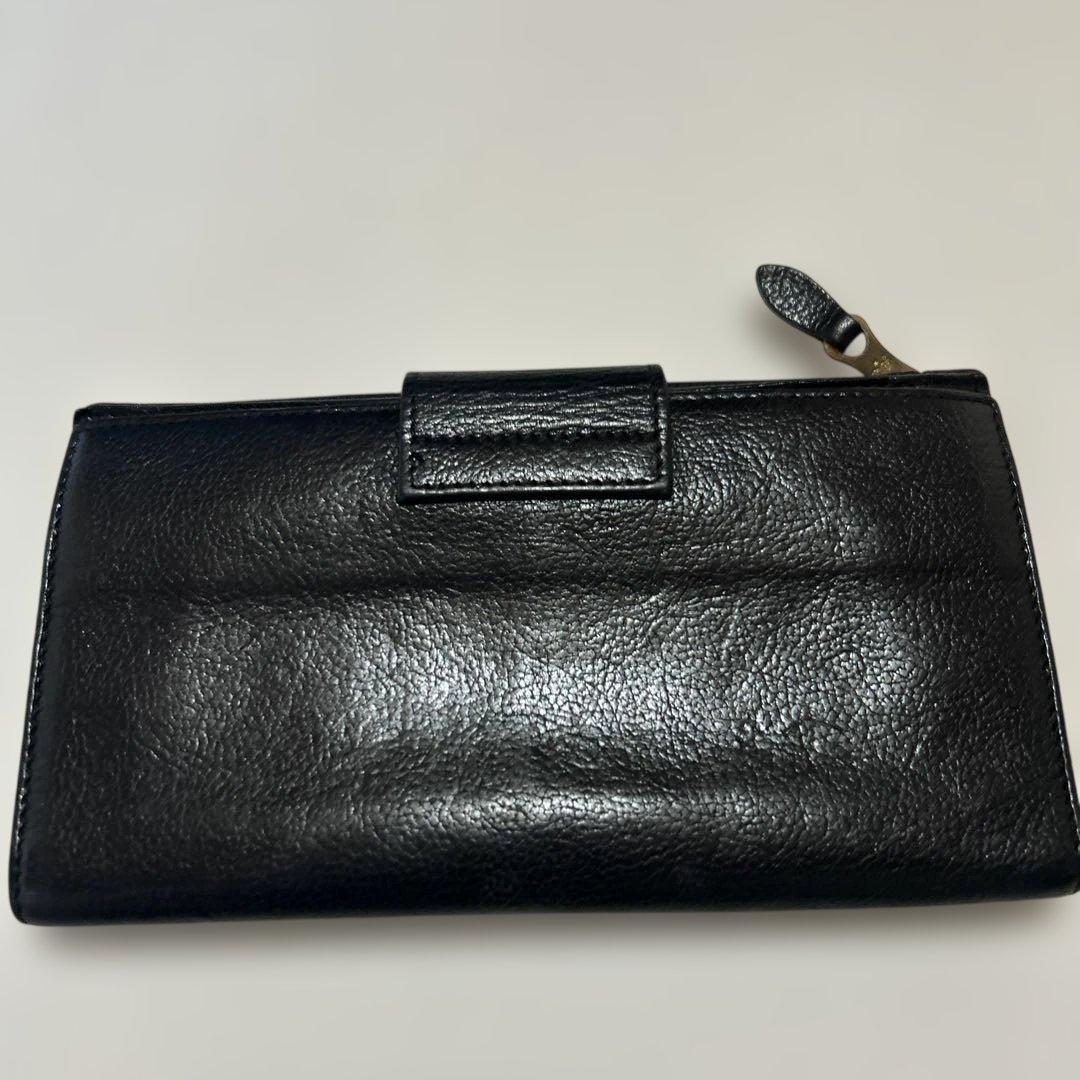 大幅値下げ！美品　イルビソンテ　ブラックレザー長財布 ボタン留め