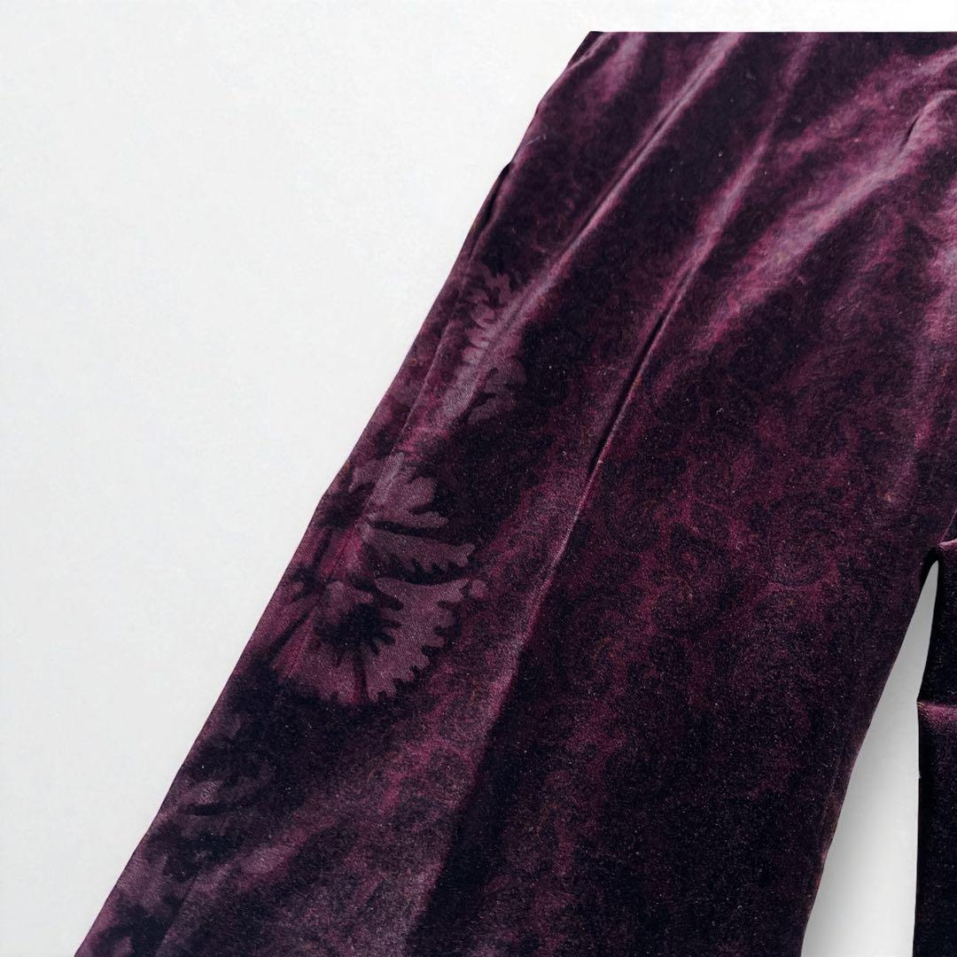 【高級伊製】ETROエトロ ペイズリー総柄ベロアセットアップ スーツ XL