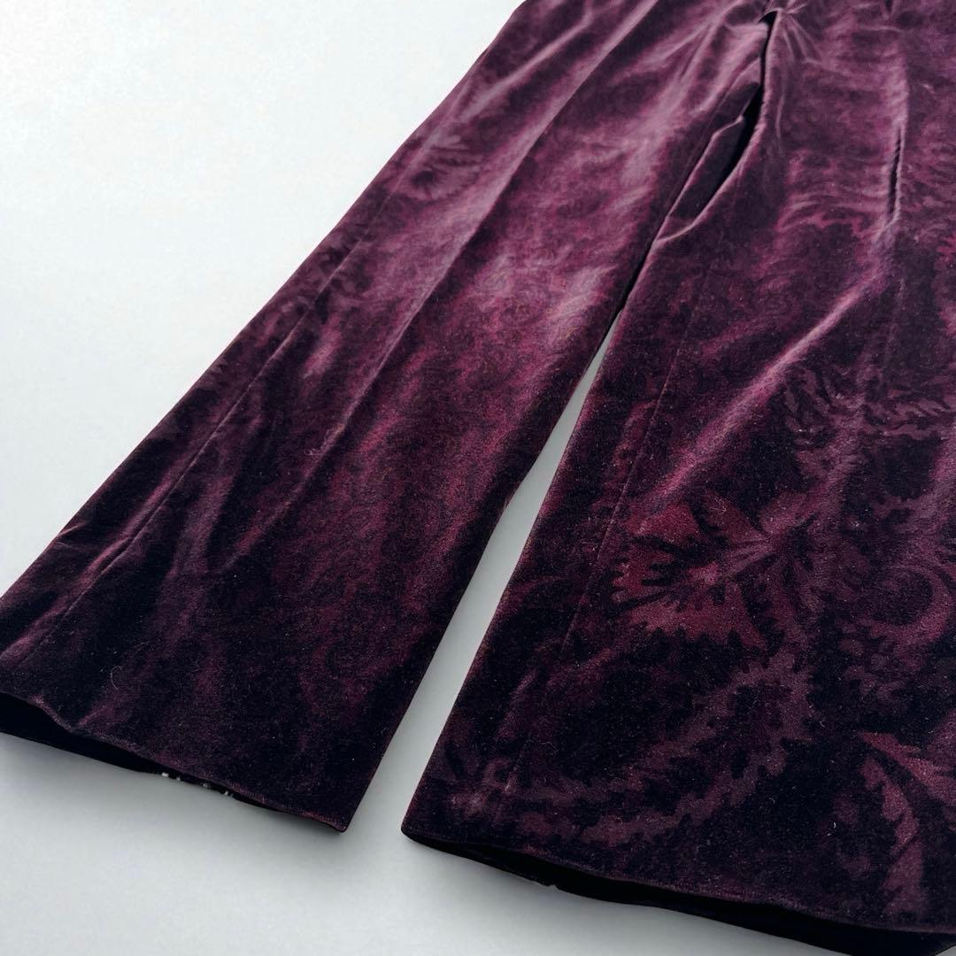【高級伊製】ETROエトロ ペイズリー総柄ベロアセットアップ スーツ XL