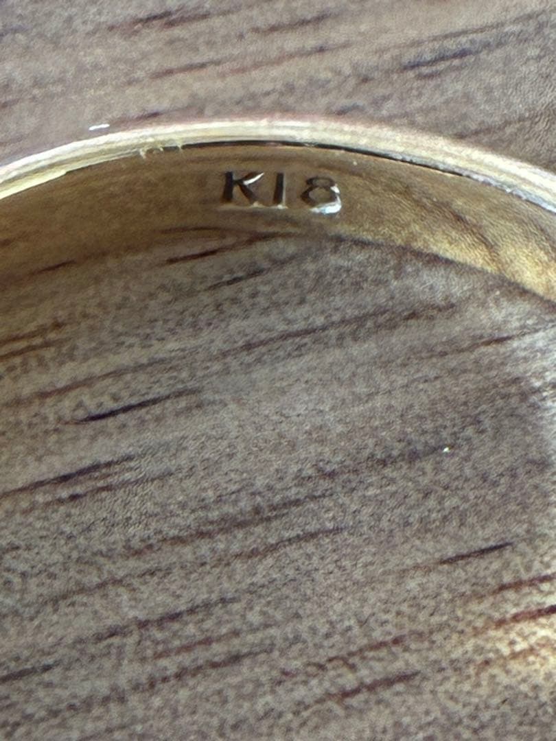 K18 17号 甲丸リング 2.9g 刻印あり