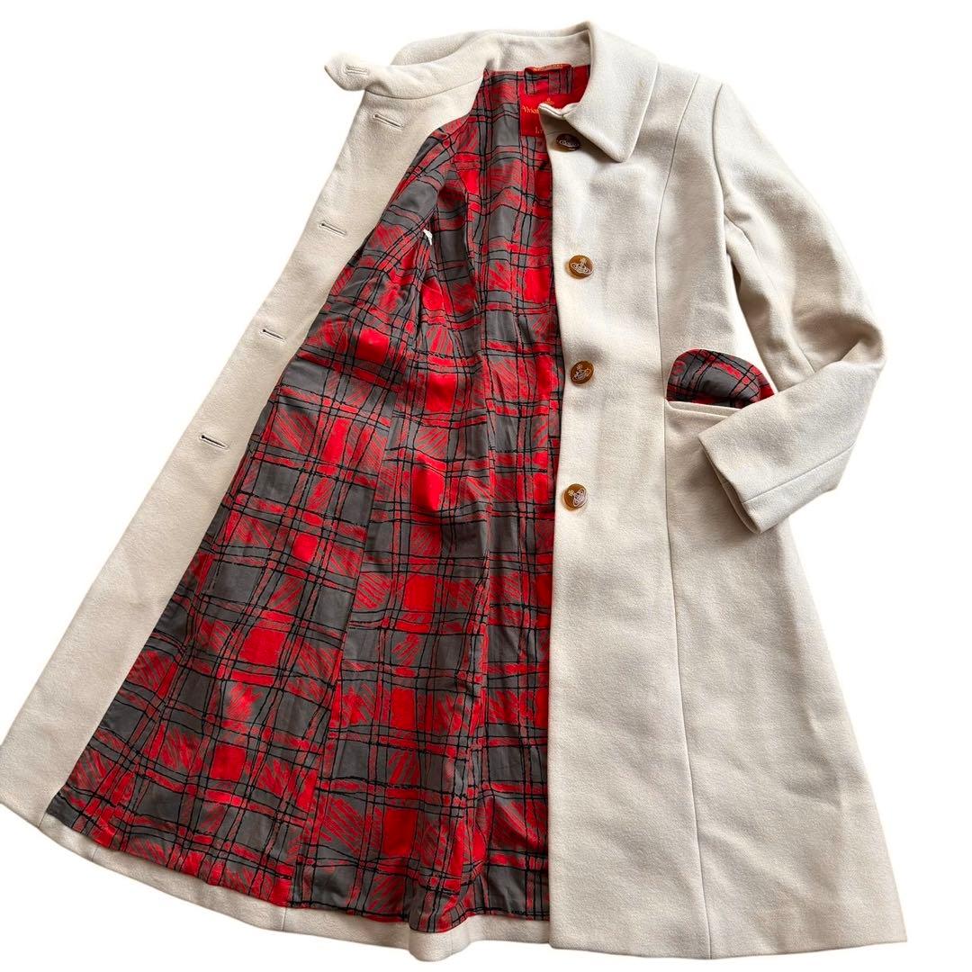 ヴィヴィアンウエストウッド ウールコート オーブ アンゴラ ベージュ サイズ2