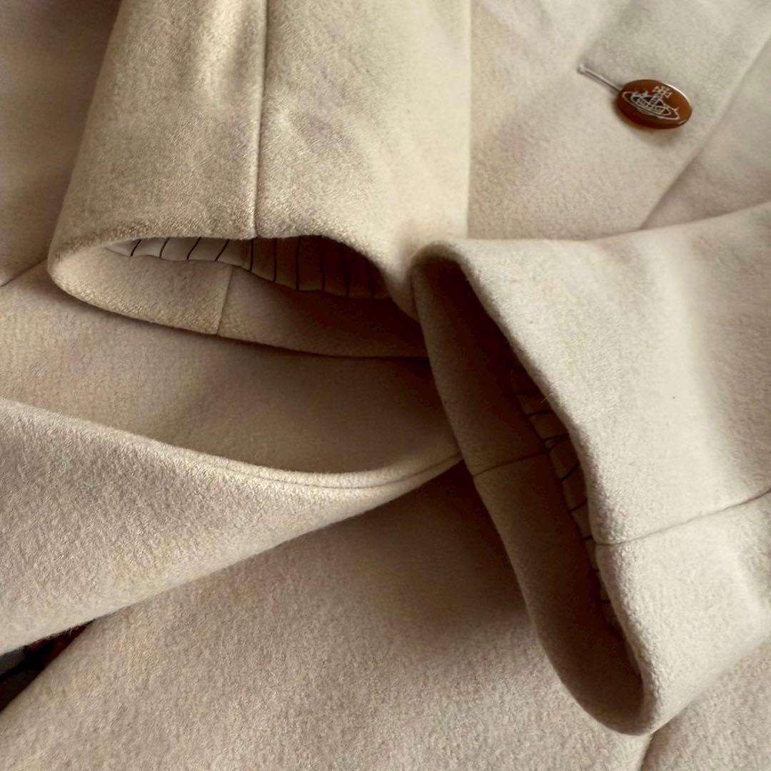 ヴィヴィアンウエストウッド ウールコート オーブ アンゴラ ベージュ サイズ2