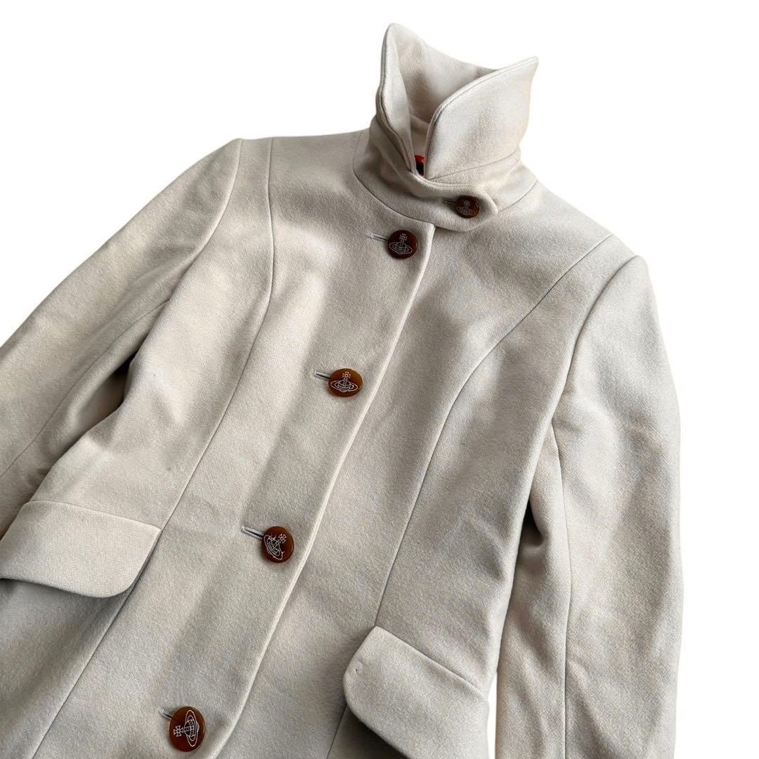 ヴィヴィアンウエストウッド ウールコート オーブ アンゴラ ベージュ サイズ2