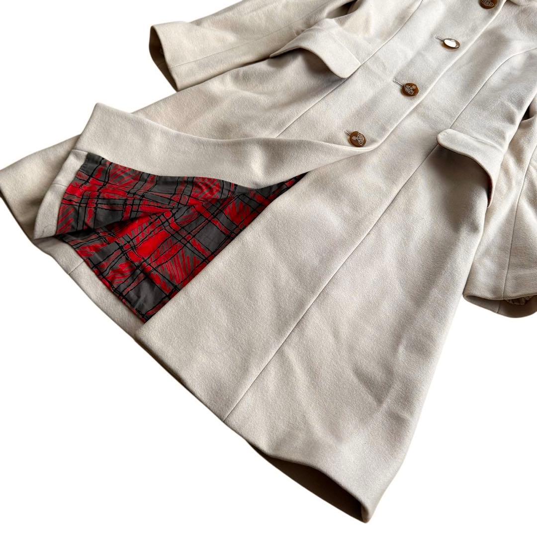 ヴィヴィアンウエストウッド ウールコート オーブ アンゴラ ベージュ サイズ2