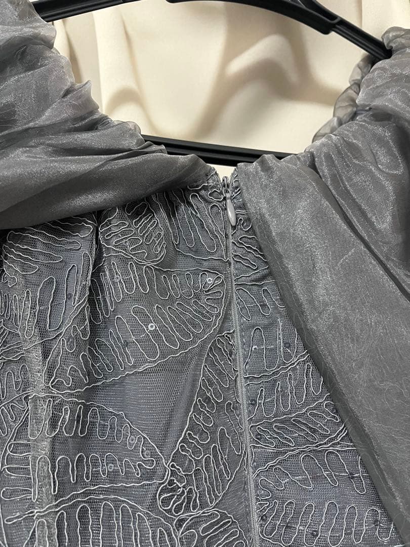 LEJA2WAYオフショルダーパフスリーブバリエマーメイドワンピースロングドレス