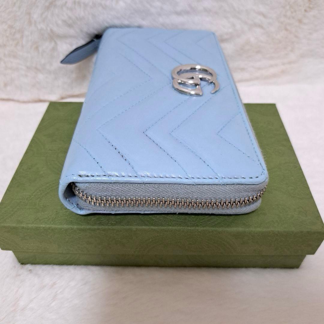 グッチ　長財布　ラウンドファスナー マーモント　キルティング　GGロゴ