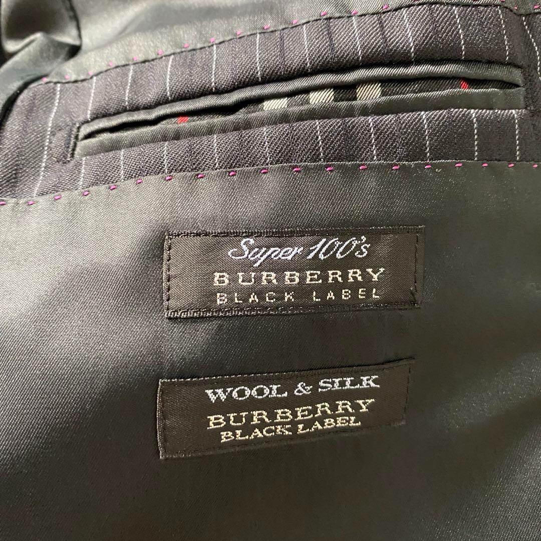 【極美品】バーバリーブラックレーベル　セットアップスーツ　通年ウール　シルク混