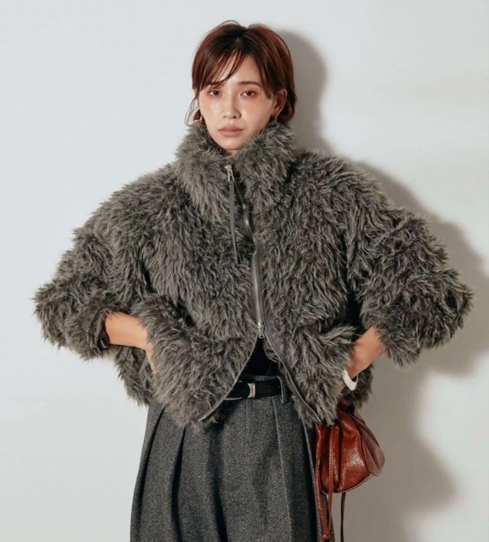 esica ファー　ミックスシープファースタンドブルゾン