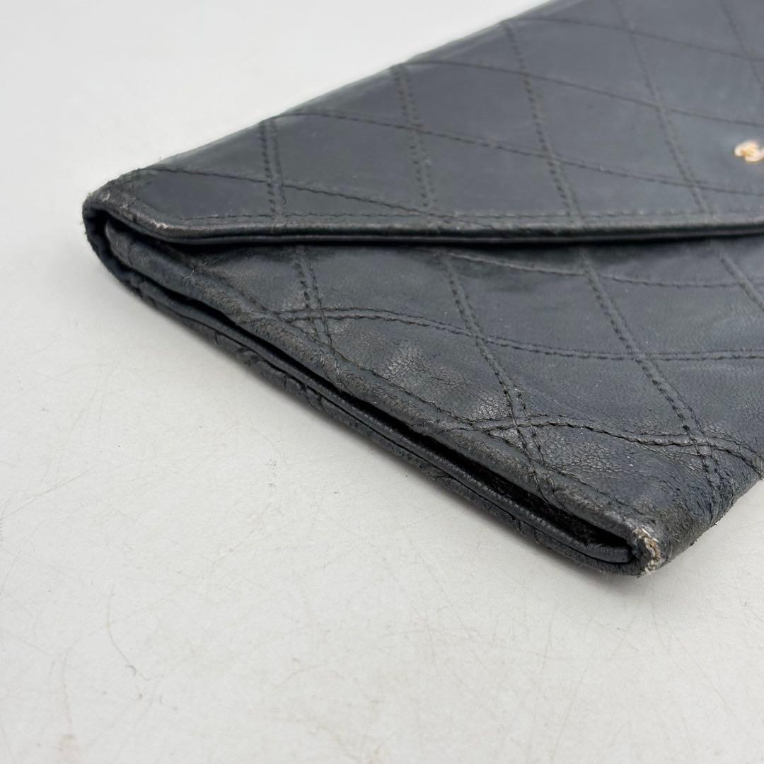 シャネル ビコローレ 長財布 ラムスキン ブラック 1017-S7096s