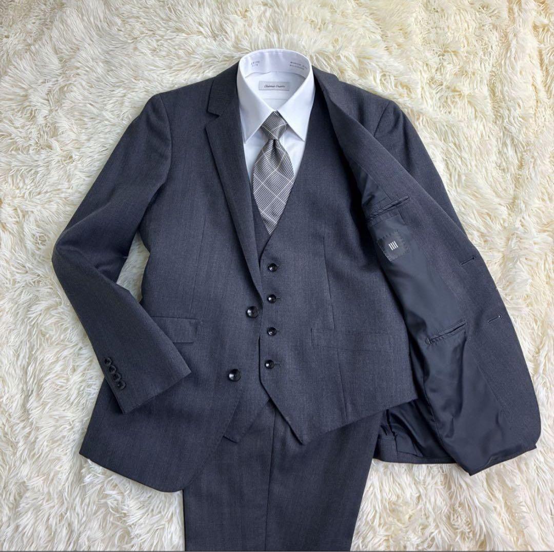 SUITS SEIECT グレー　3ピース ビジネススーツ A5