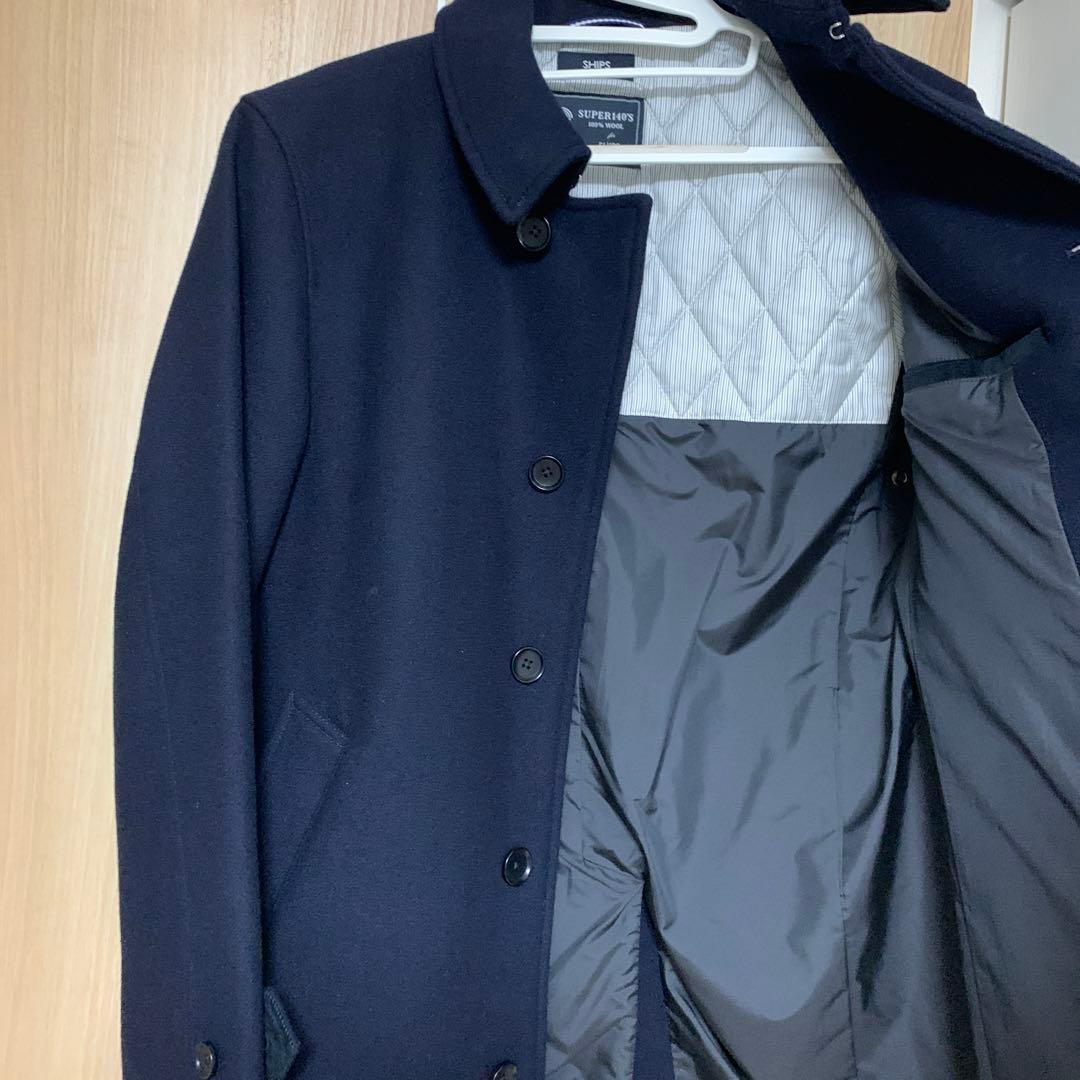 ふじふじ　スーパー140'S メルトン シングル ロング Pコート