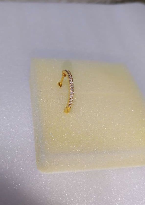 片耳のみ K18 イエローゴールド ダイヤモンド 0.15ct ピアス ツツミ