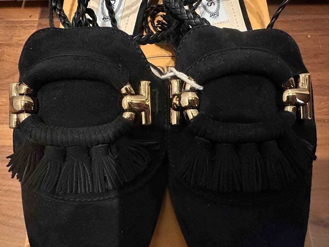 新品未使用　TOD's トッズ　フラットシューズ　黒　37.5