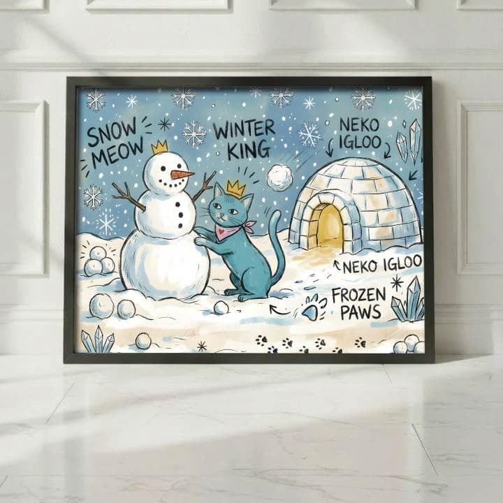 R　ペットオーダーメイド　花畑アレンジ A4＋青猫A3２枚