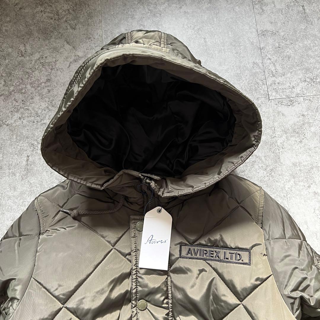 未使用【アヴィレックス】（M）キルティング ジャケット 中綿 カーキ 短丈