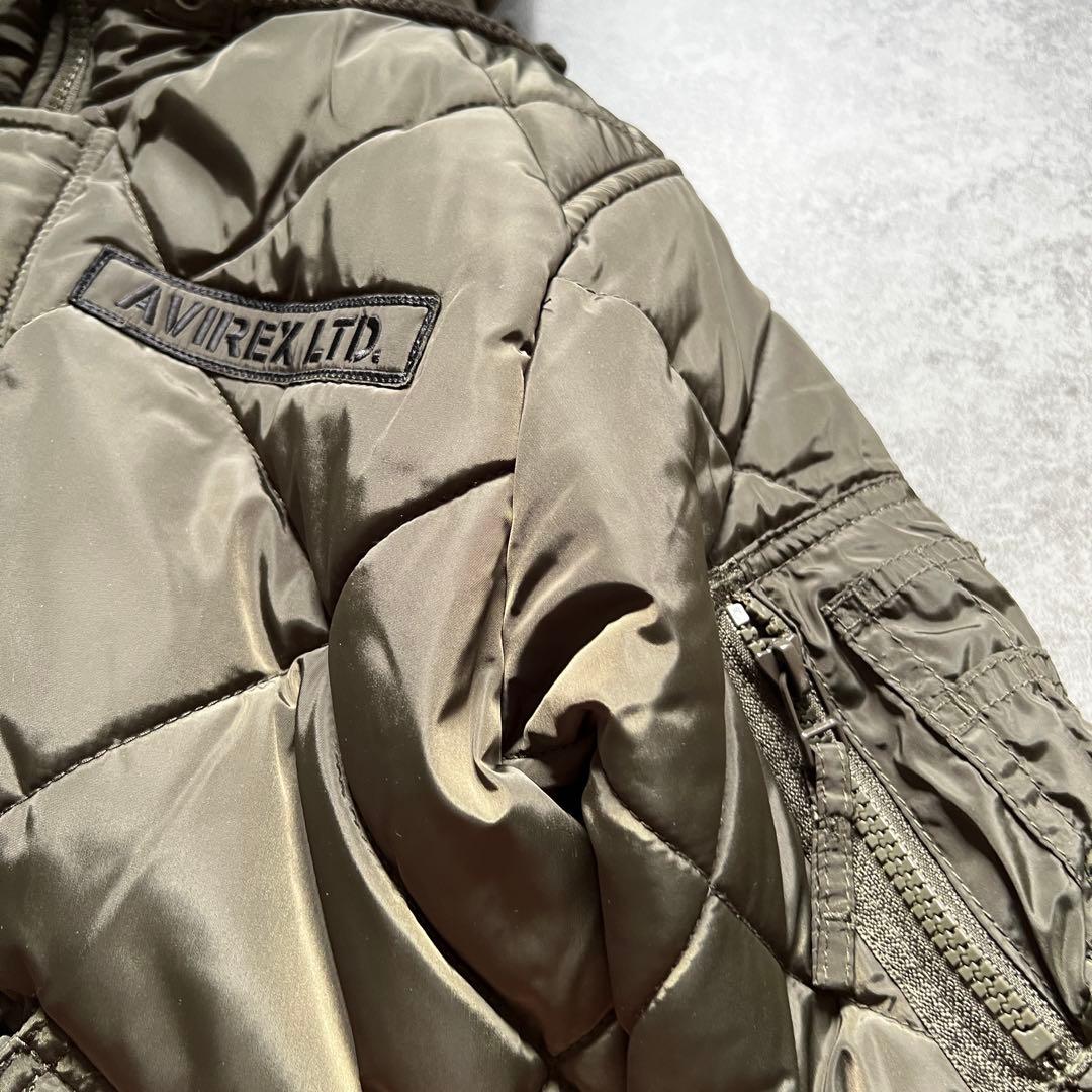 未使用【アヴィレックス】（M）キルティング ジャケット 中綿 カーキ 短丈