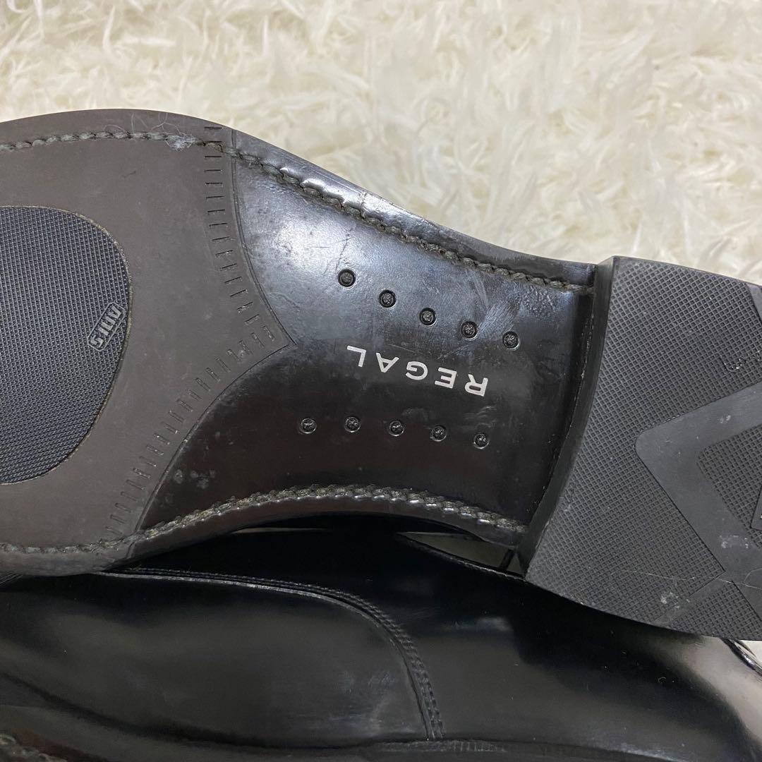 美品 REGAL Uチップ ビジネス シューズ 革靴 25.0 黒 316R