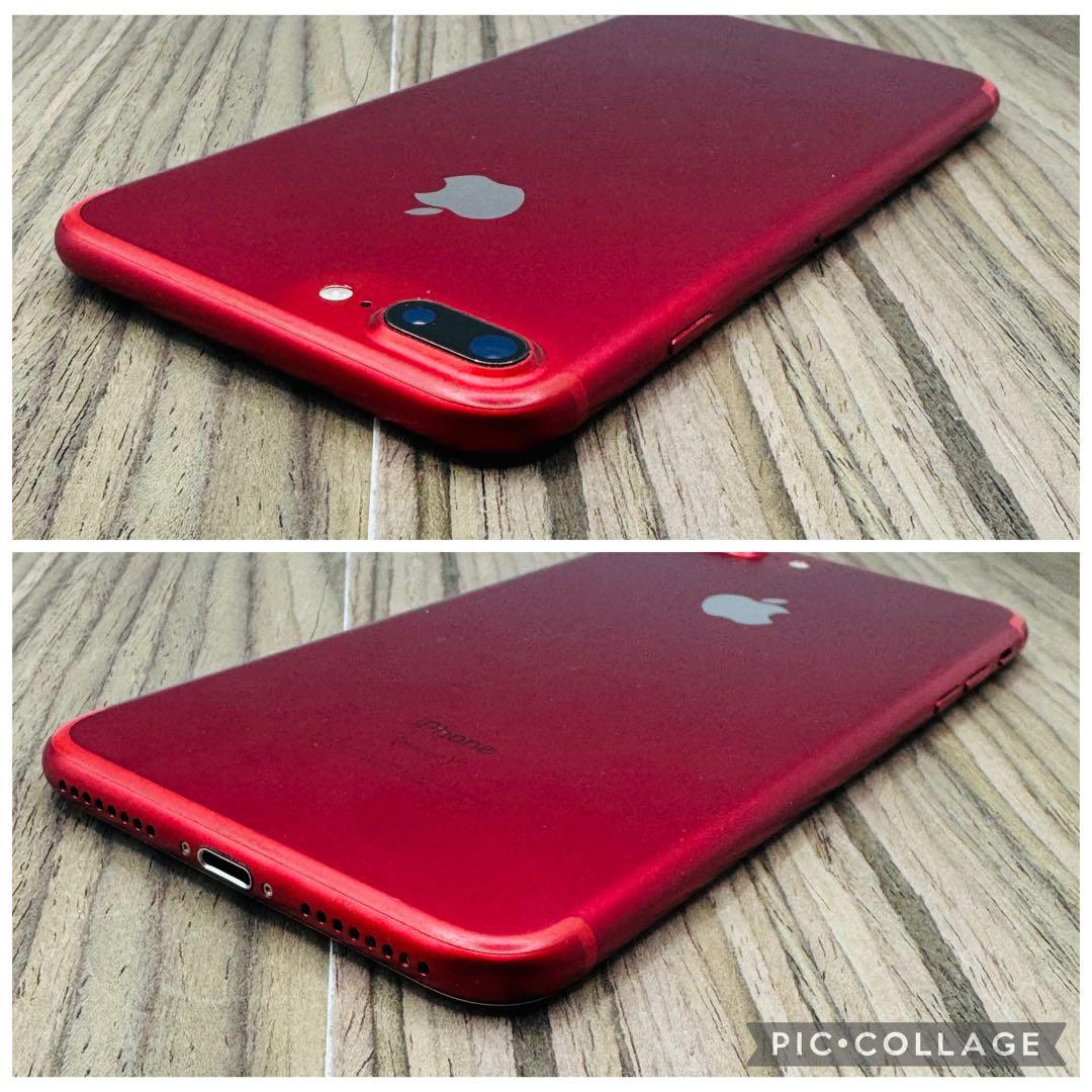 【美品】iPhone7Plus レッド 256GB SIMフリー 新品大容量電池