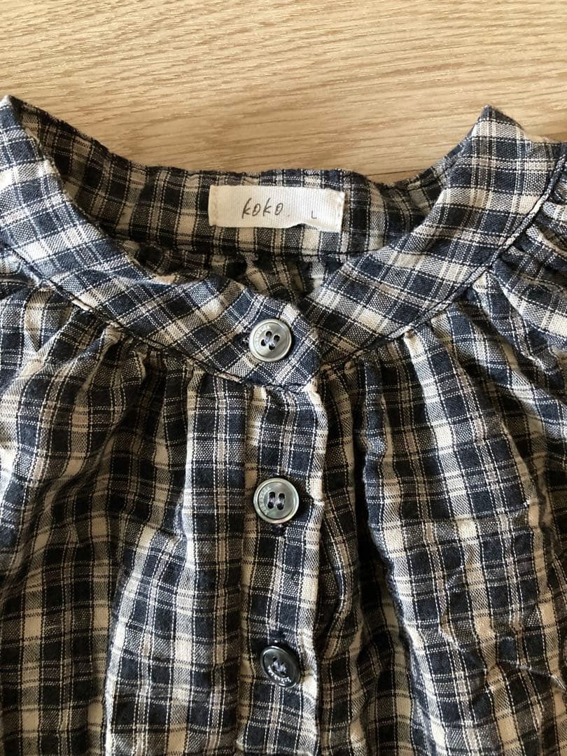 kokokids 25ss check blouse 韓国子供服
