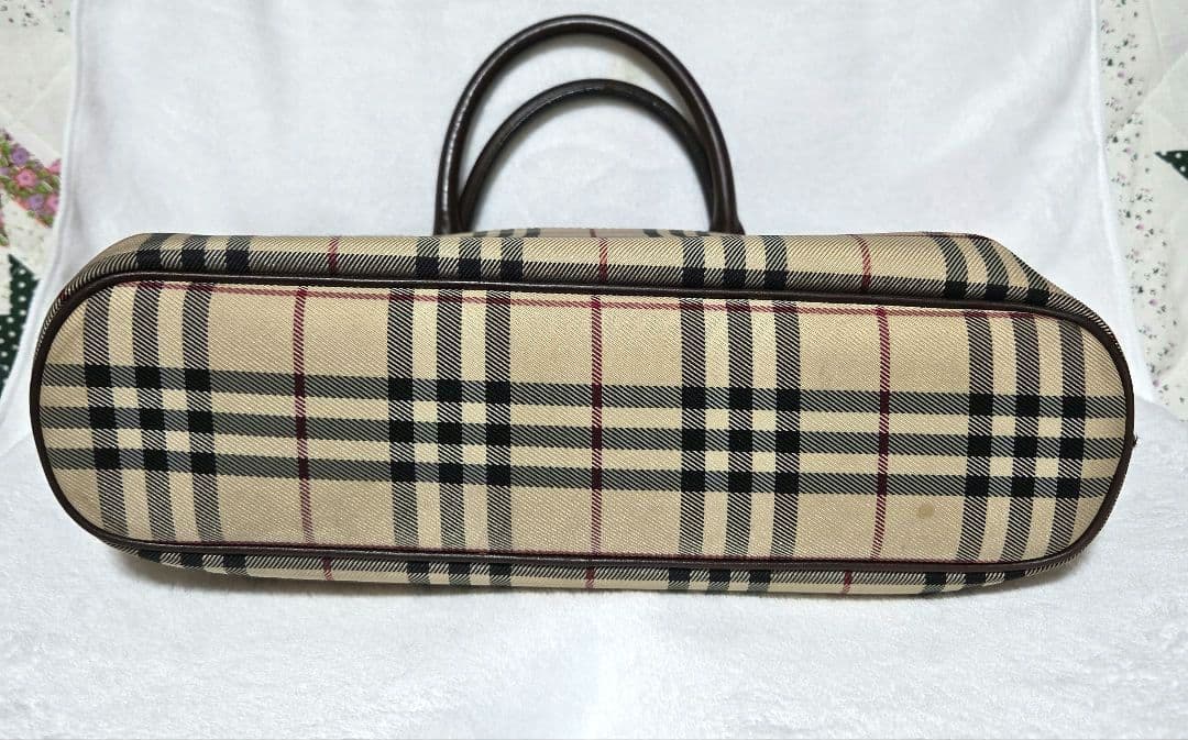 BURBERRY ノバチェック ハンド バッグ キャンバス レザー ベージュ
