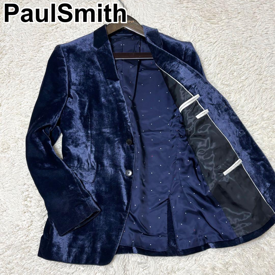 PaulSmith LONDON テーラードジャケット ベロア ネイビー 2B