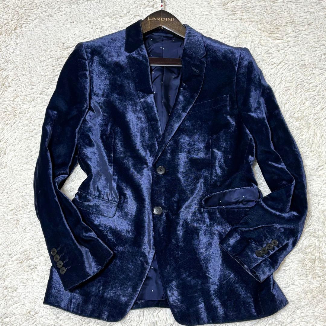 PaulSmith LONDON テーラードジャケット ベロア ネイビー 2B