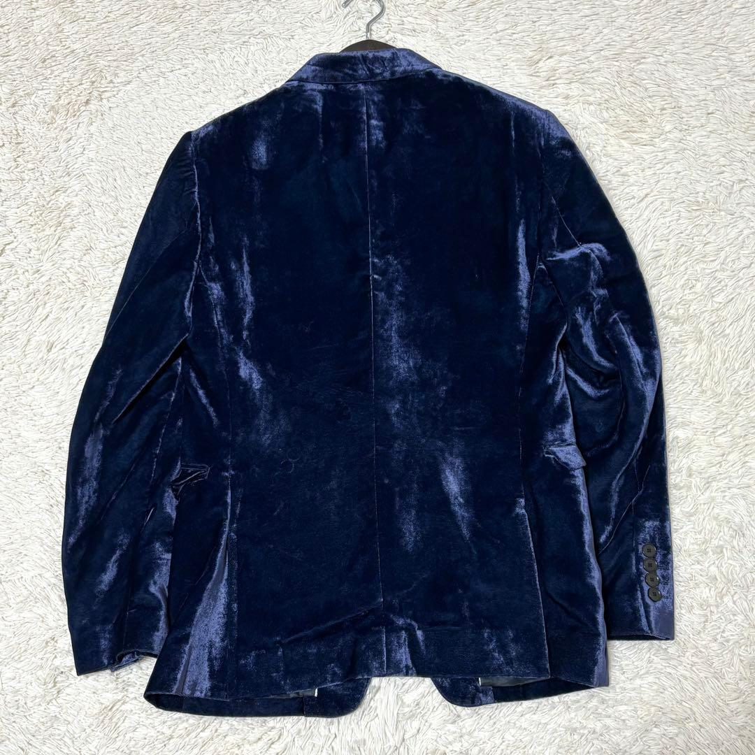PaulSmith LONDON テーラードジャケット ベロア ネイビー 2B