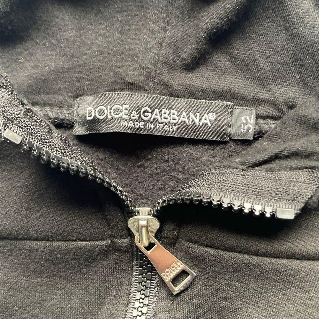 Dolce&Gabbanaロゴ プレート ジップ パーカー ブラック