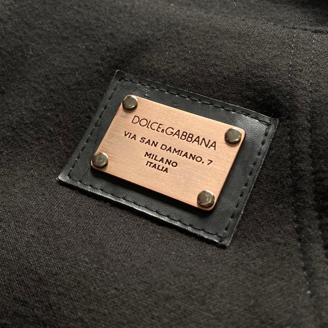 Dolce&Gabbanaロゴ プレート ジップ パーカー ブラック