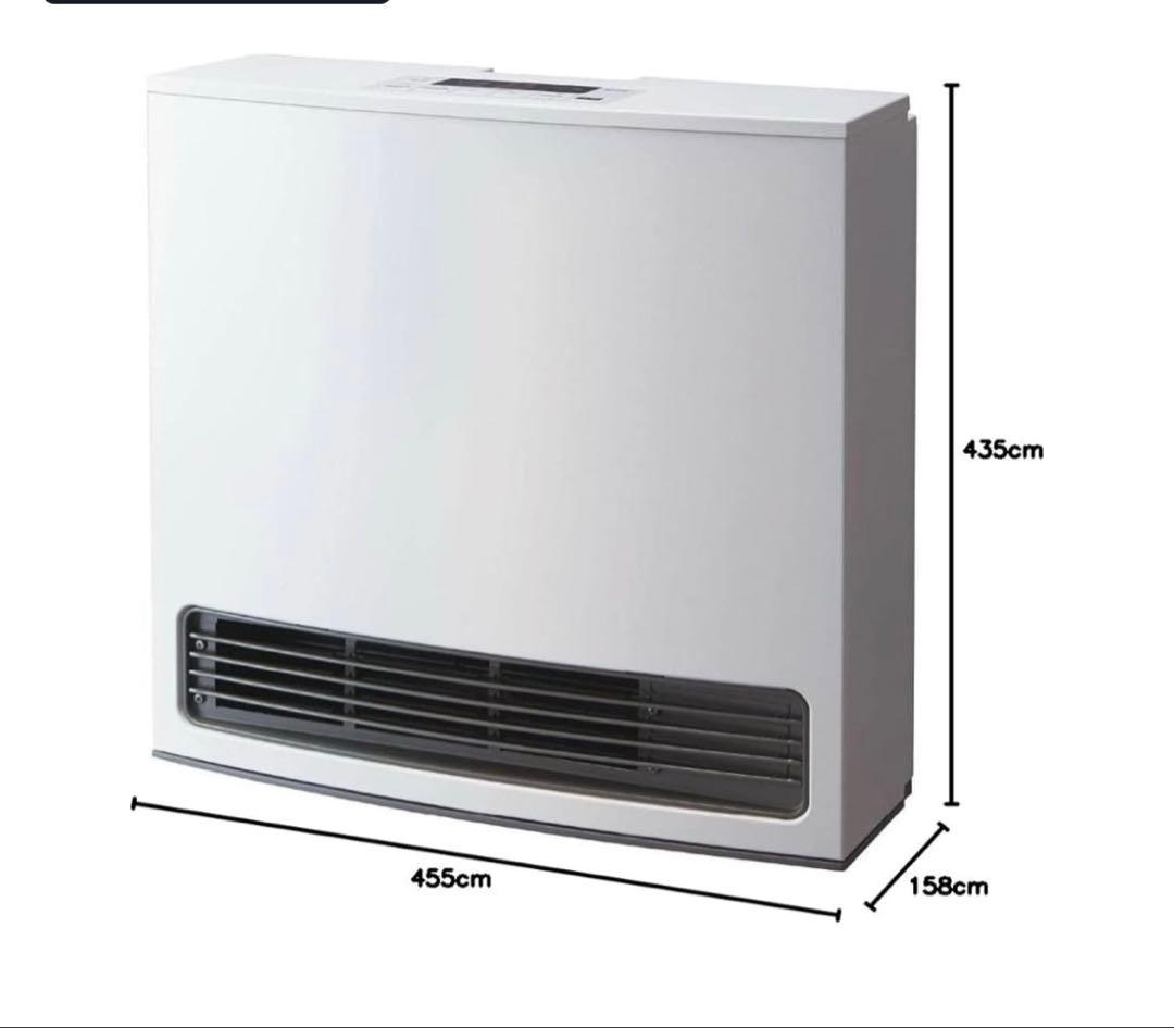 未使用　NORITS ガスファンヒーター　スノーホワイト　ガスコード付き