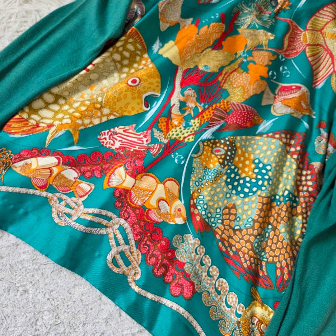 美品 HERMES マルジェラ期 トップス 熱帯魚 シルク カシミヤ L