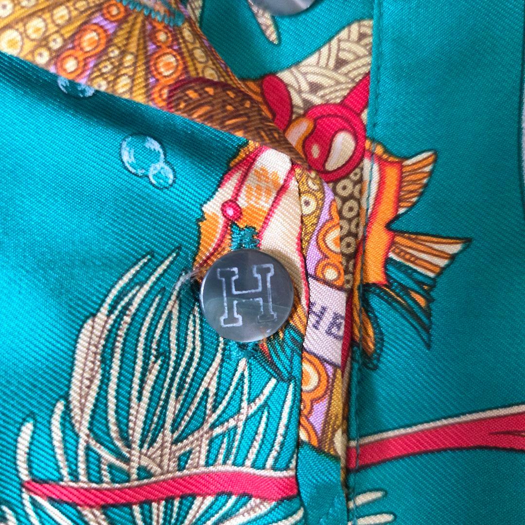 美品 HERMES マルジェラ期 トップス 熱帯魚 シルク カシミヤ L