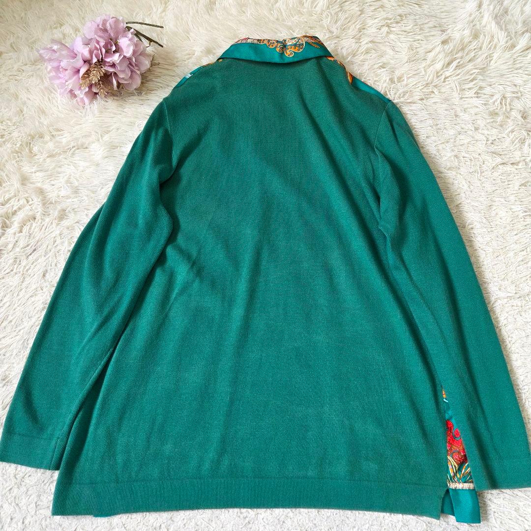 美品 HERMES マルジェラ期 トップス 熱帯魚 シルク カシミヤ L