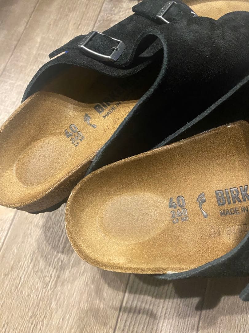Birkenstock チューリッヒ　ブラックスエード　size40（26cm）