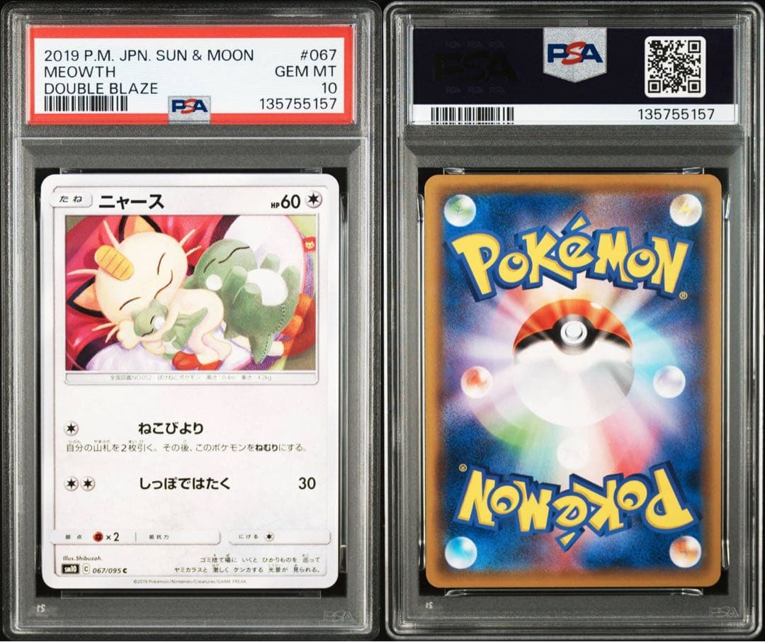 【PSA10】ニャース　067/095 ダブルブレイズ　シブゾー