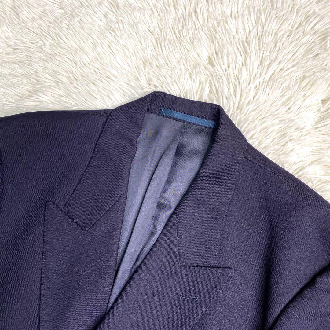 良品✨Burberry テーラード 紺ブレ ダブル 英国製 金ボタン XL