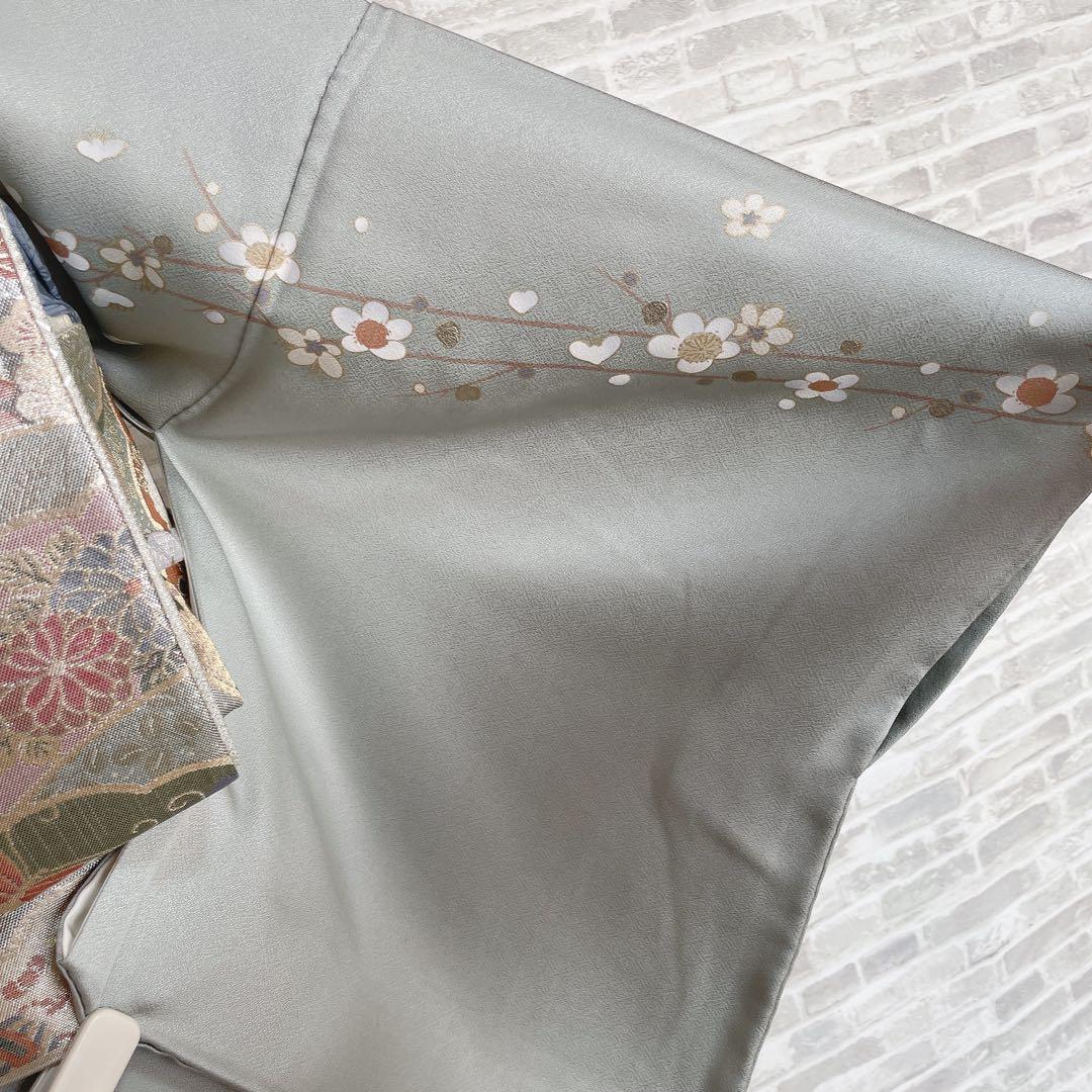 訪問着　フルセット　梅と松　金糸　刺繍　パールトーン加工　入学式　卒業式　I6