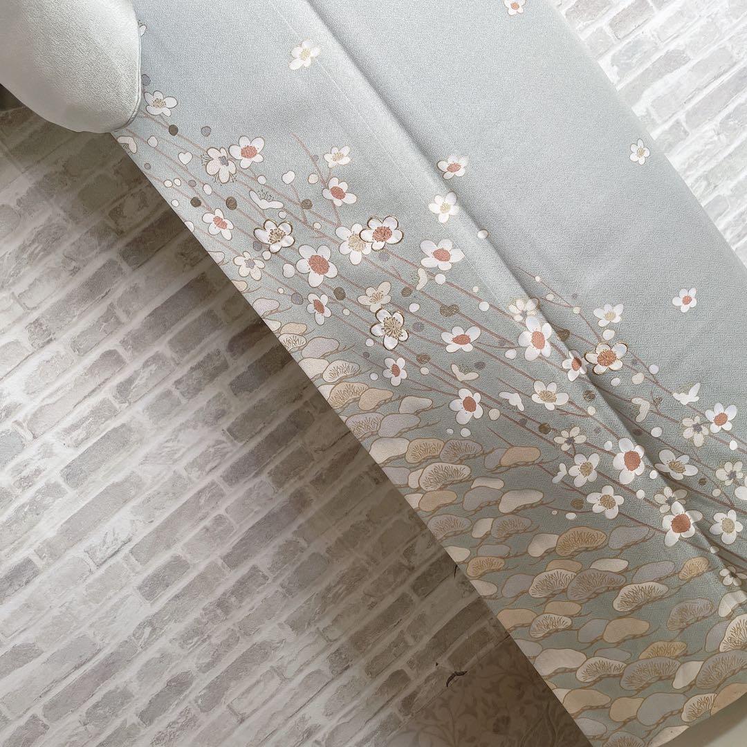 訪問着　フルセット　梅と松　金糸　刺繍　パールトーン加工　入学式　卒業式　I6