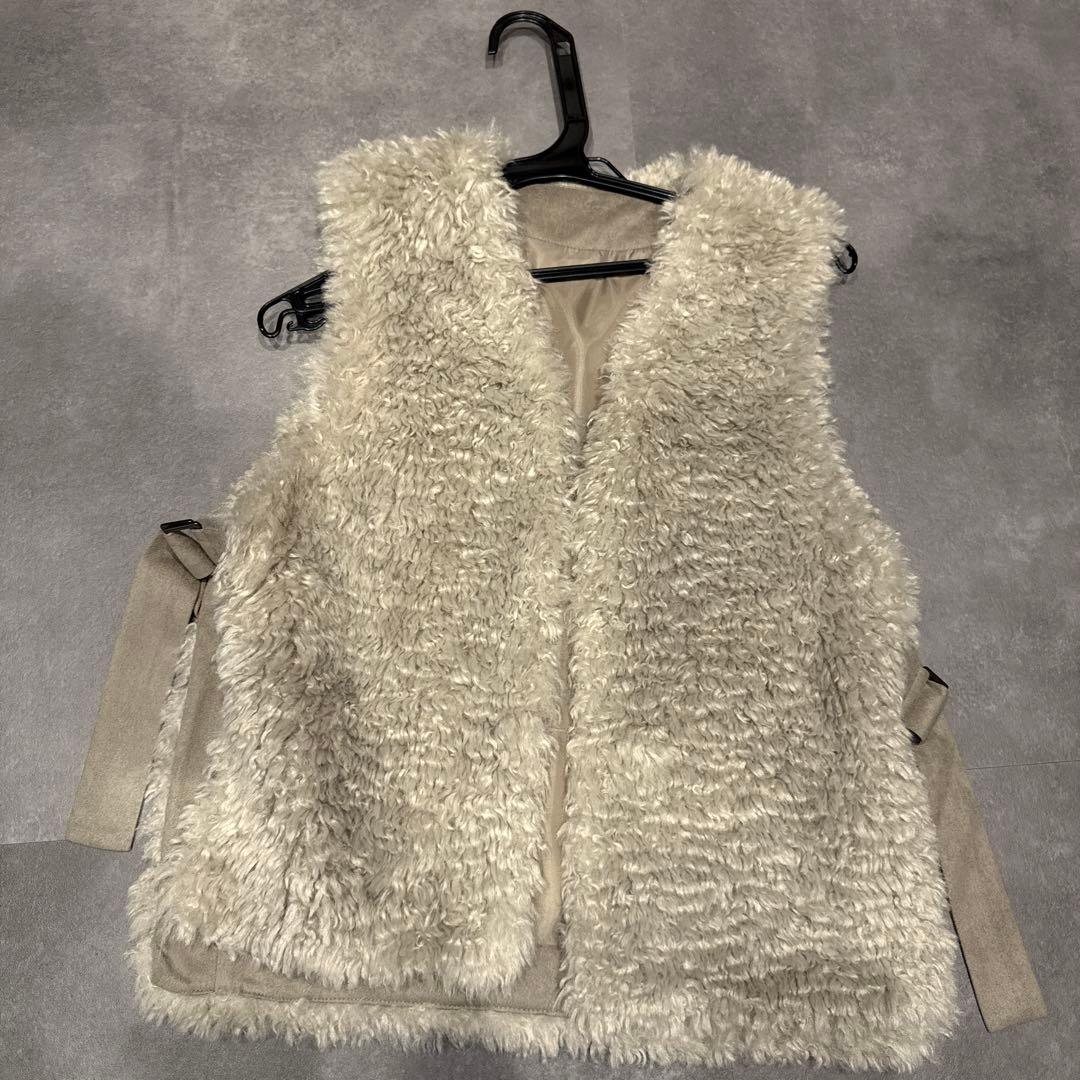 【美品】Herencia ボアベスト　gray