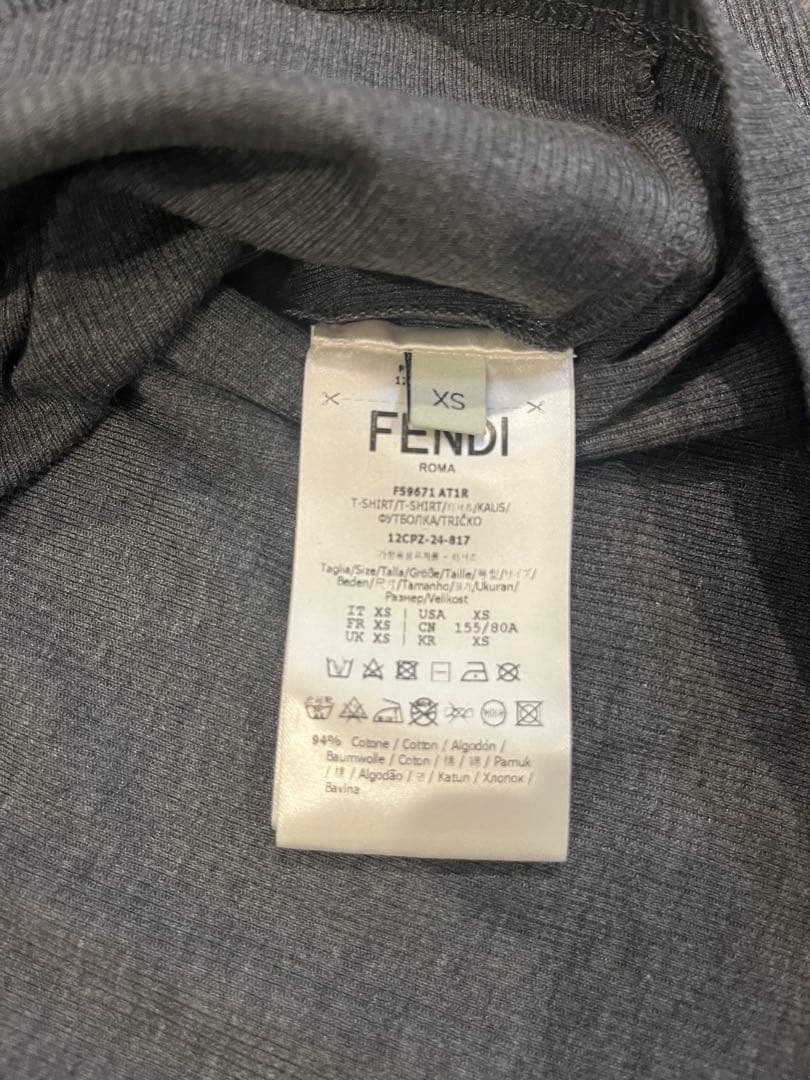 【正規品】FENDI リブ タートルネック グレー XS相当 イタリア製 美品