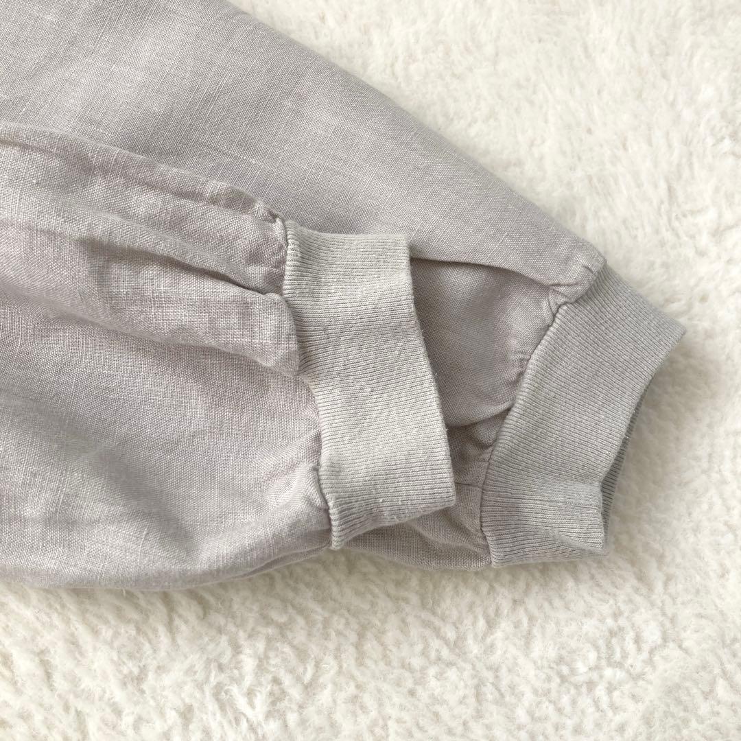 美品☆中川政七商店　麻布Tシャツチュニック　ライトグレー　麻100%