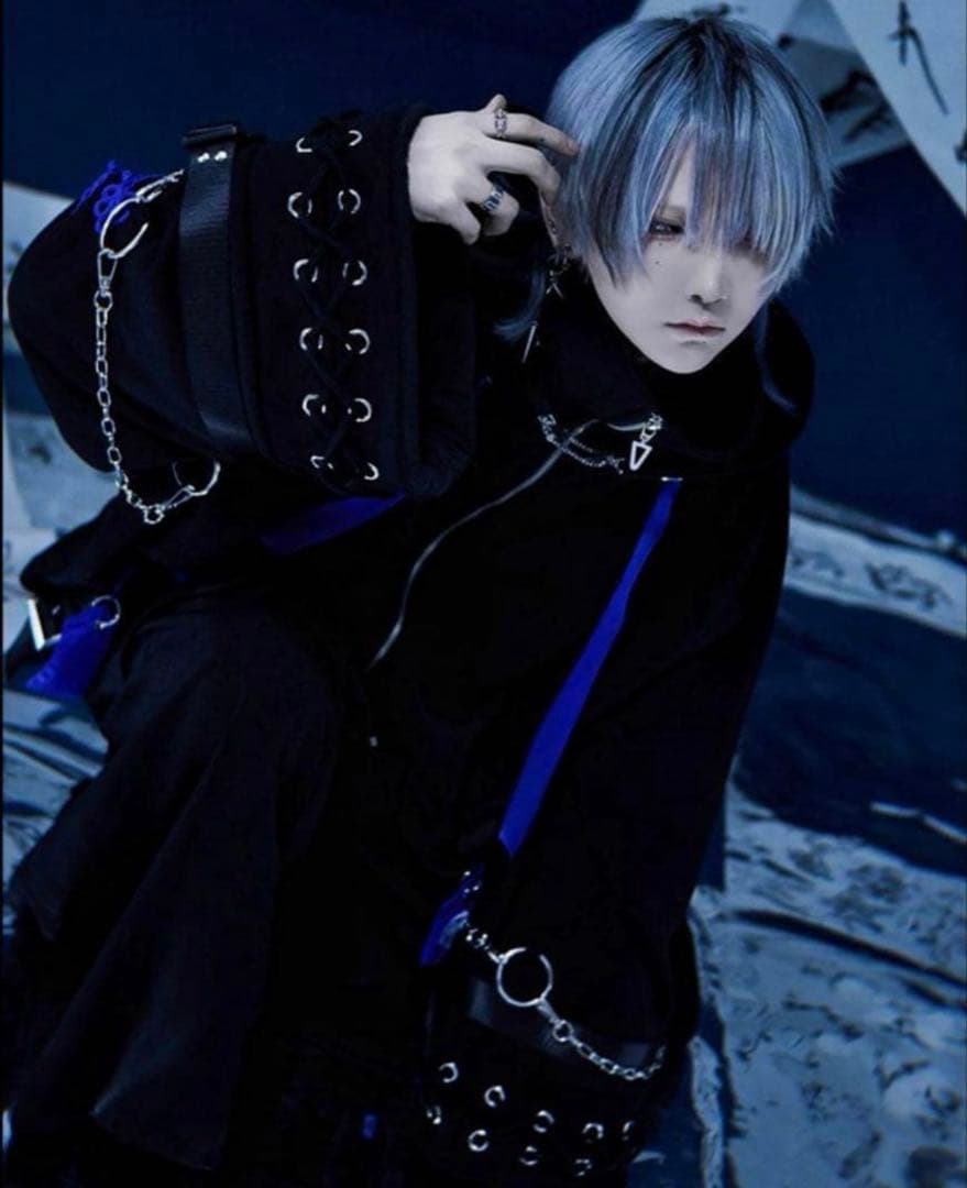 ililil イルイルイル　枵コラボ【空夜】 ジップアップパーカー　チェーン　黒