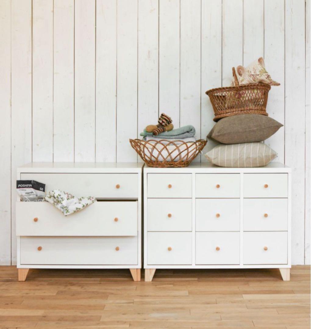 モモナチュラル LOVE CHEST 2列・3段 チェスト キッズ家具