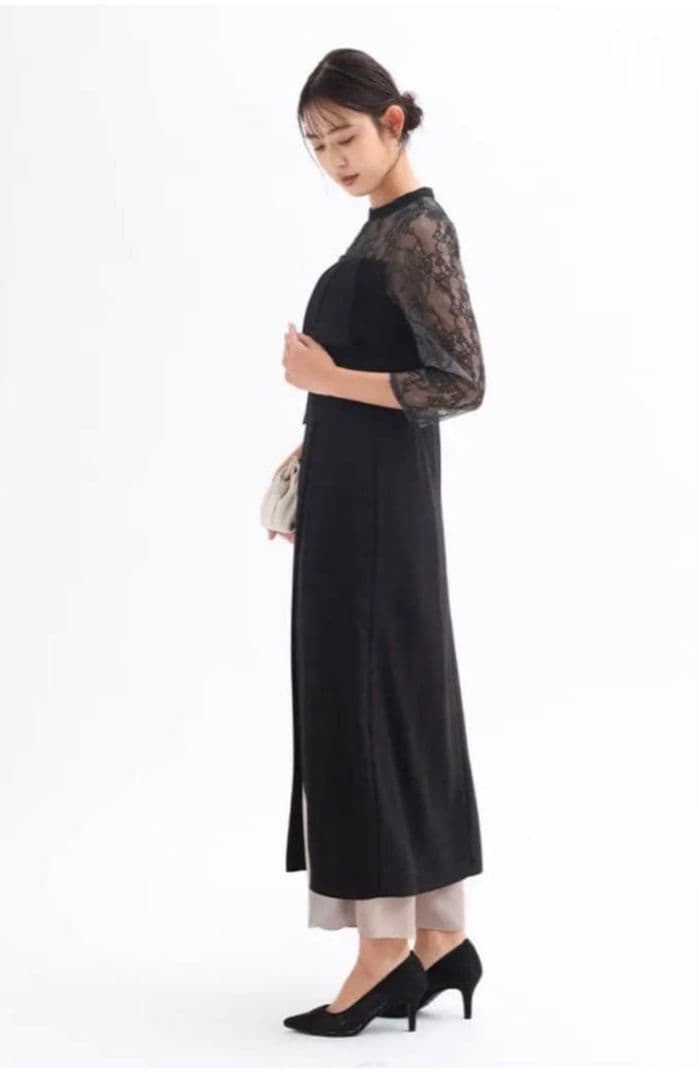 パンツレイヤードスリットドレス（Rire Fete）