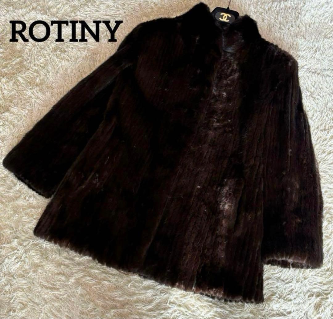 高級感✨　ROTINY リアル　ミンク　ファー　ジャケット　ブラウン