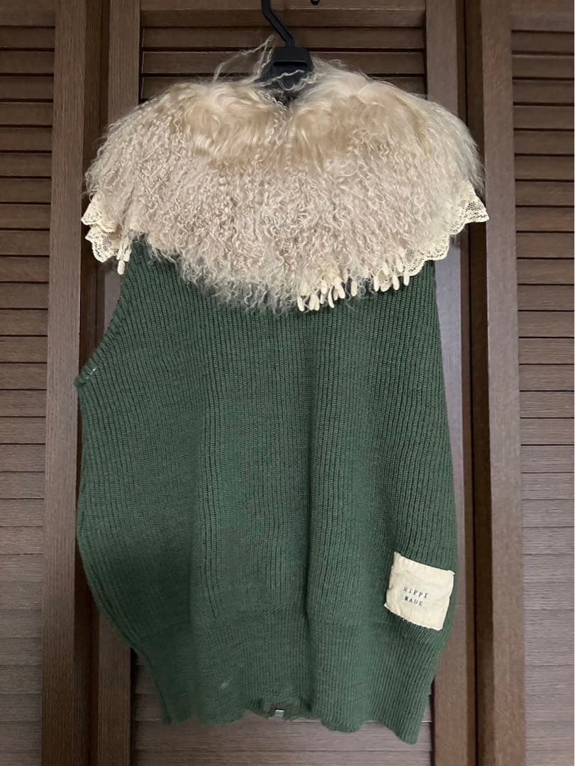 【希少】 REHERSALL リハーズオール ファー襟 ジップニットベスト M