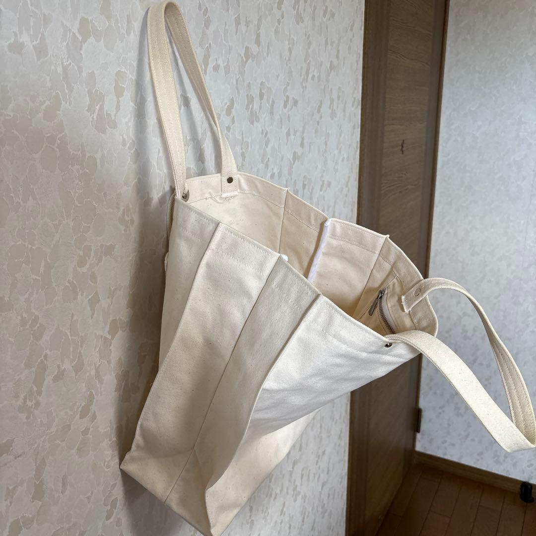 大変希少な☆一澤頒布！☆ アイボリー キャンバストートバッグ ポケット付き