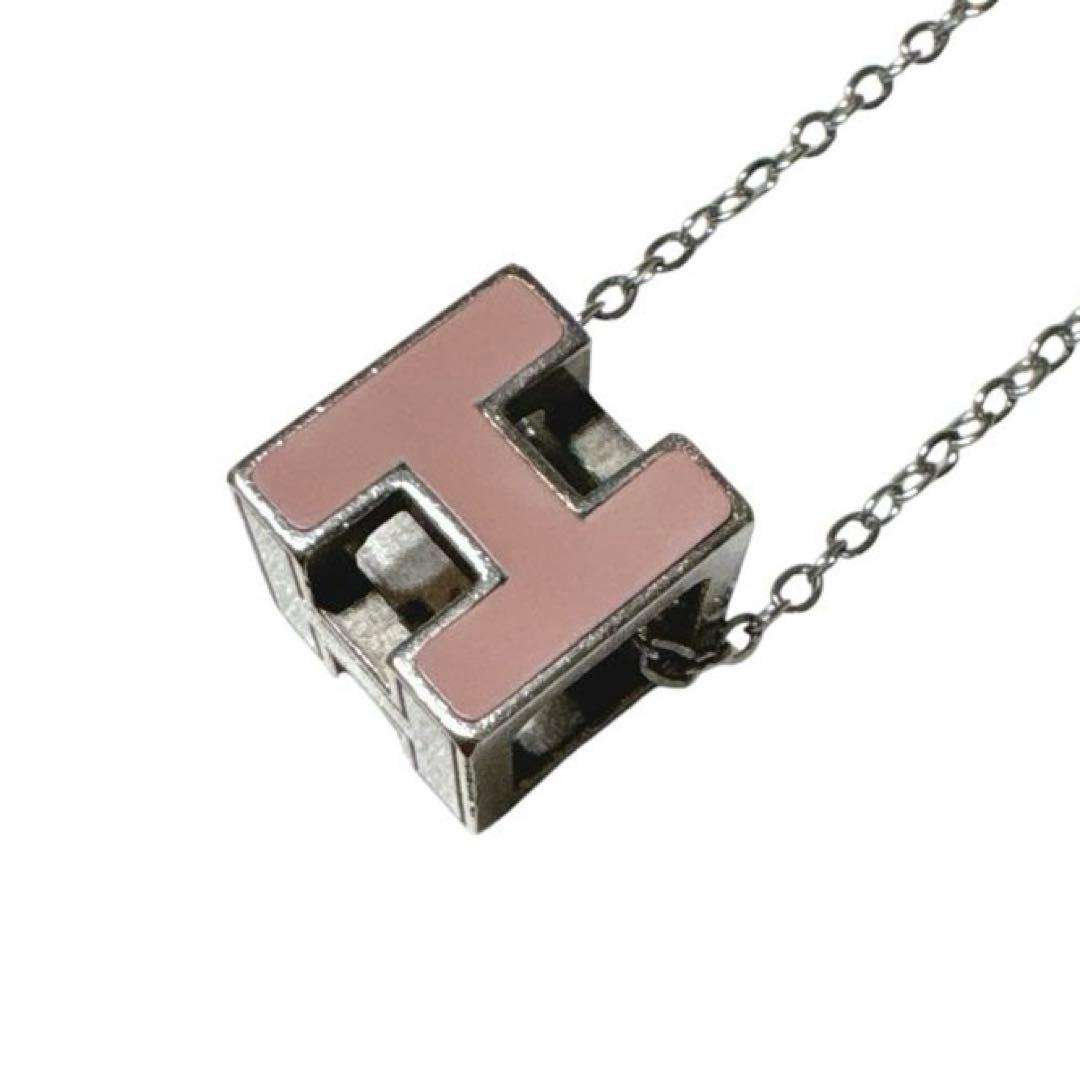 ［正規品］HERMÈS エルメス　ネックレス　Hキューブ　ピンク
