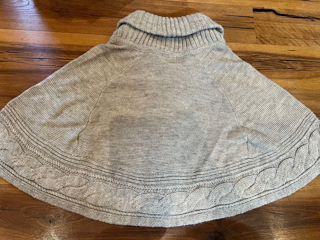 美品★BURBERRY BLUE LABEL ニットポンチョ ケープ バーバリー